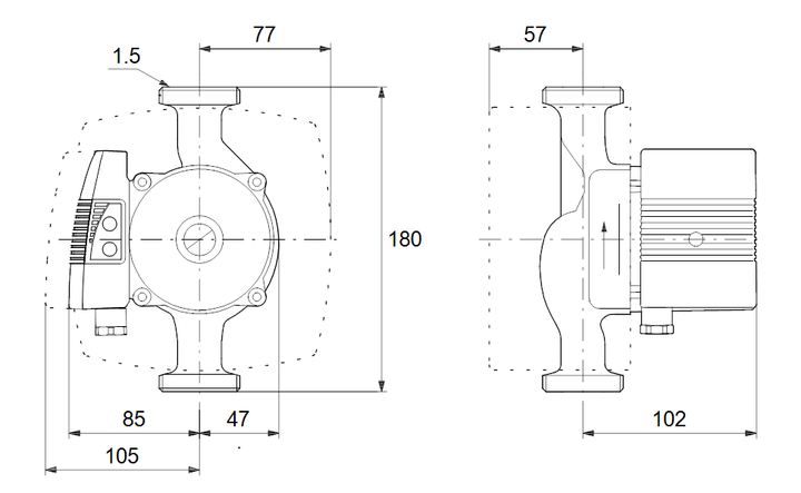 Grundfos Umwälzpumpe UPE 25-60 180 - Art. Nr. 59546574