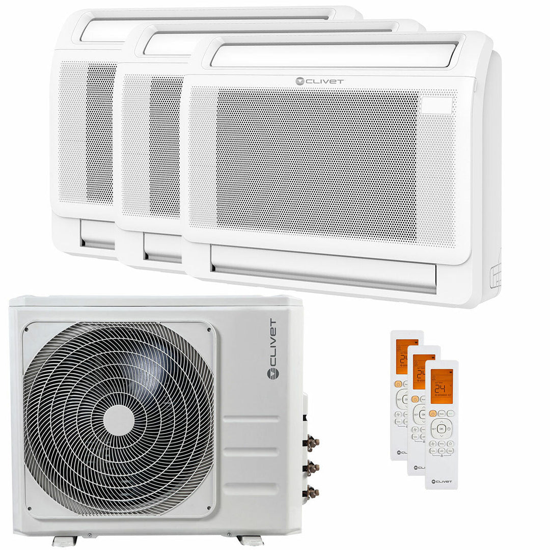 Clivet Standgerät 3 9000+12000+18000 BTU – Multisplit-Klimagerät (3x), 10/10,7 kW, R32, A++/A