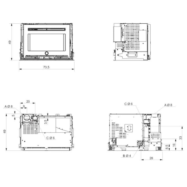 EK63 gruppo Edilkamin – Pelletofen, 10 kW, WLAN
