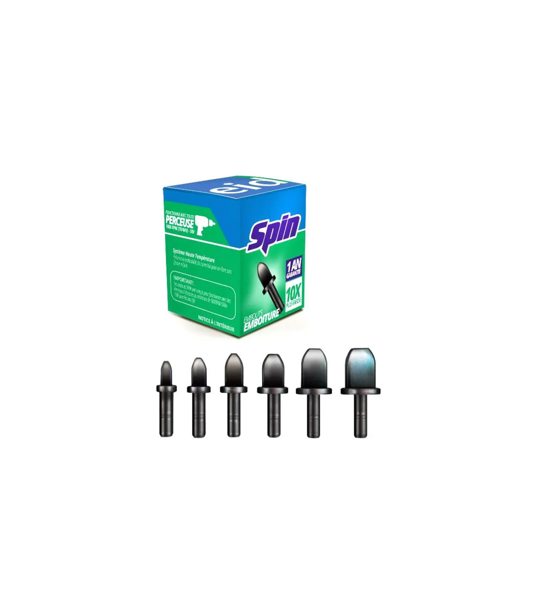 6 TETES EMBOITURE 1/4 AU 7/8