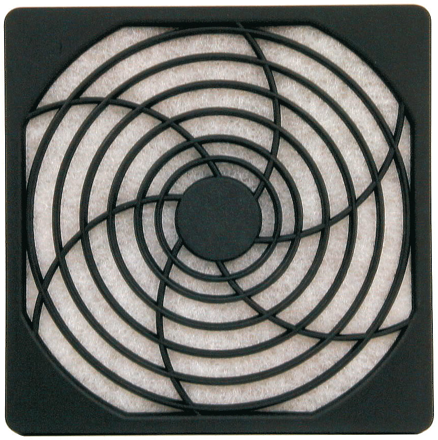Mundofan Lüfter-Schutzgitter Kunststoff schwarz mit Filter 120x120x10 mm VD10113