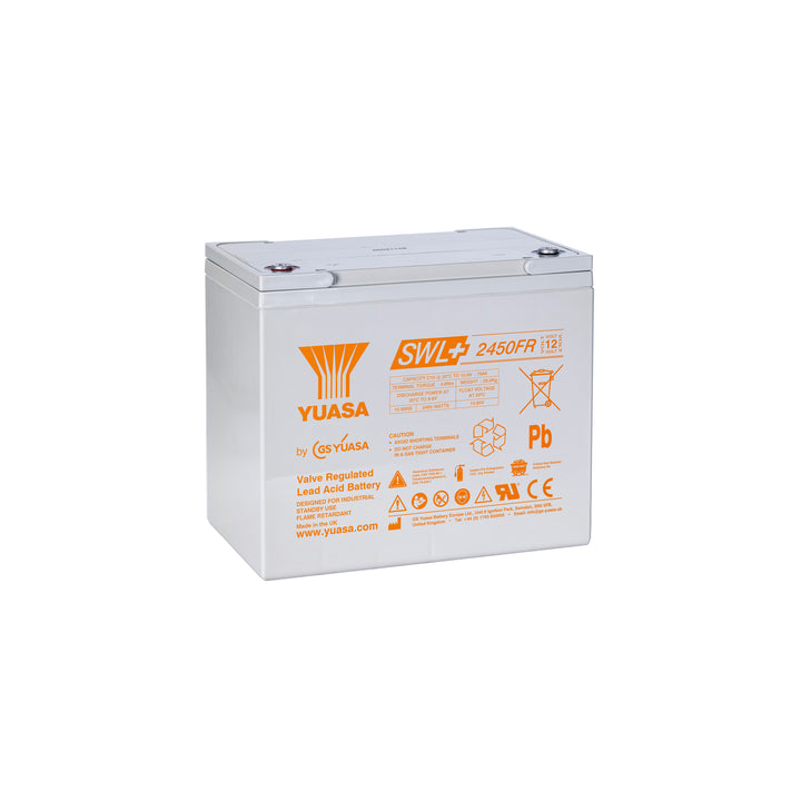 Yuasa SWL+2450FR Industrielle VRLA-Batterie - 12V / 80Ah (Flammhemmend / High Rate)