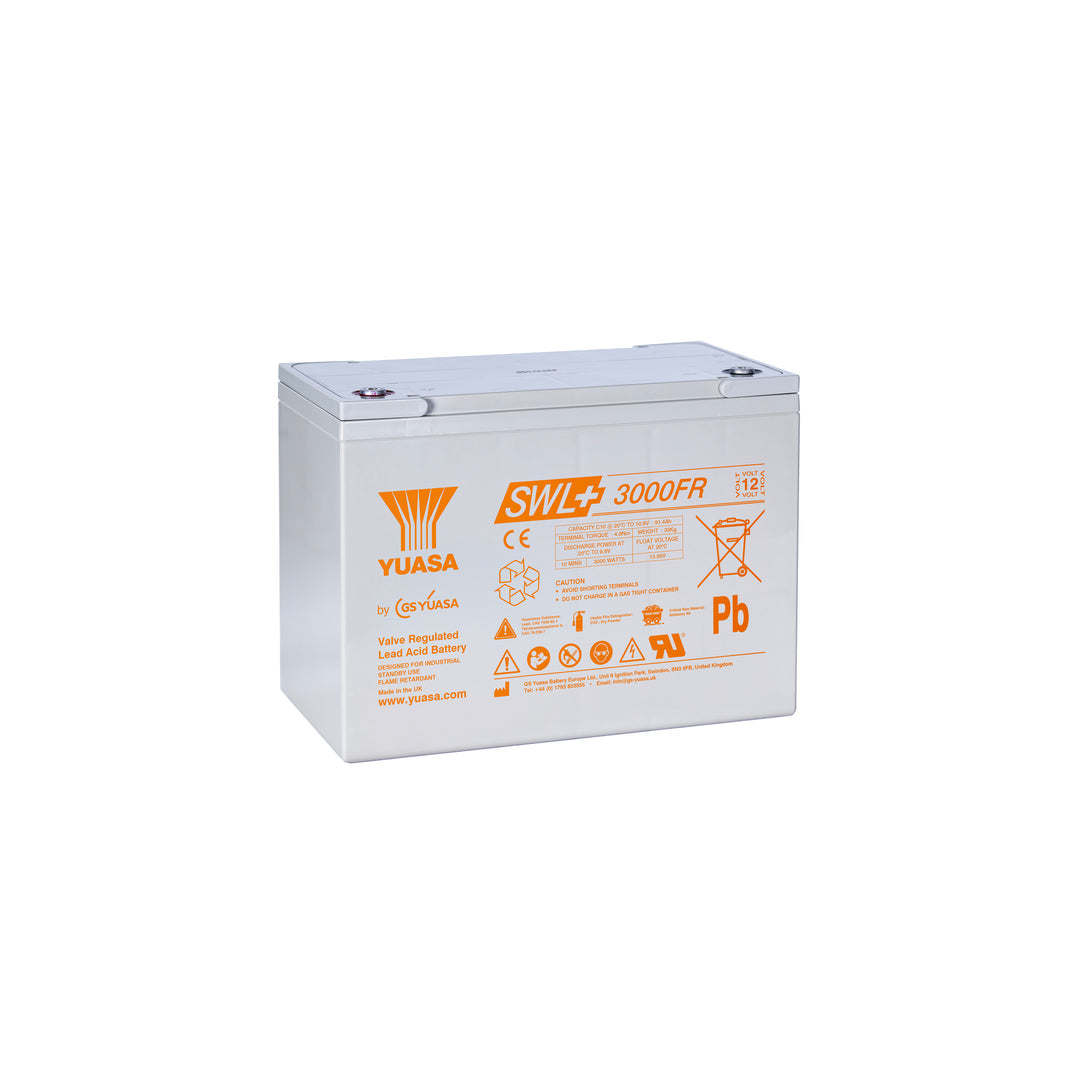 Yuasa SWL+3000FR Industrielle VRLA-Batterie - 12V / 93,6Ah (Flammhemmend / High Rate)