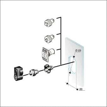 SCHNEIDER NSYTC7CRN Schlosseinsatz fuer Schaltschrank/Gehause