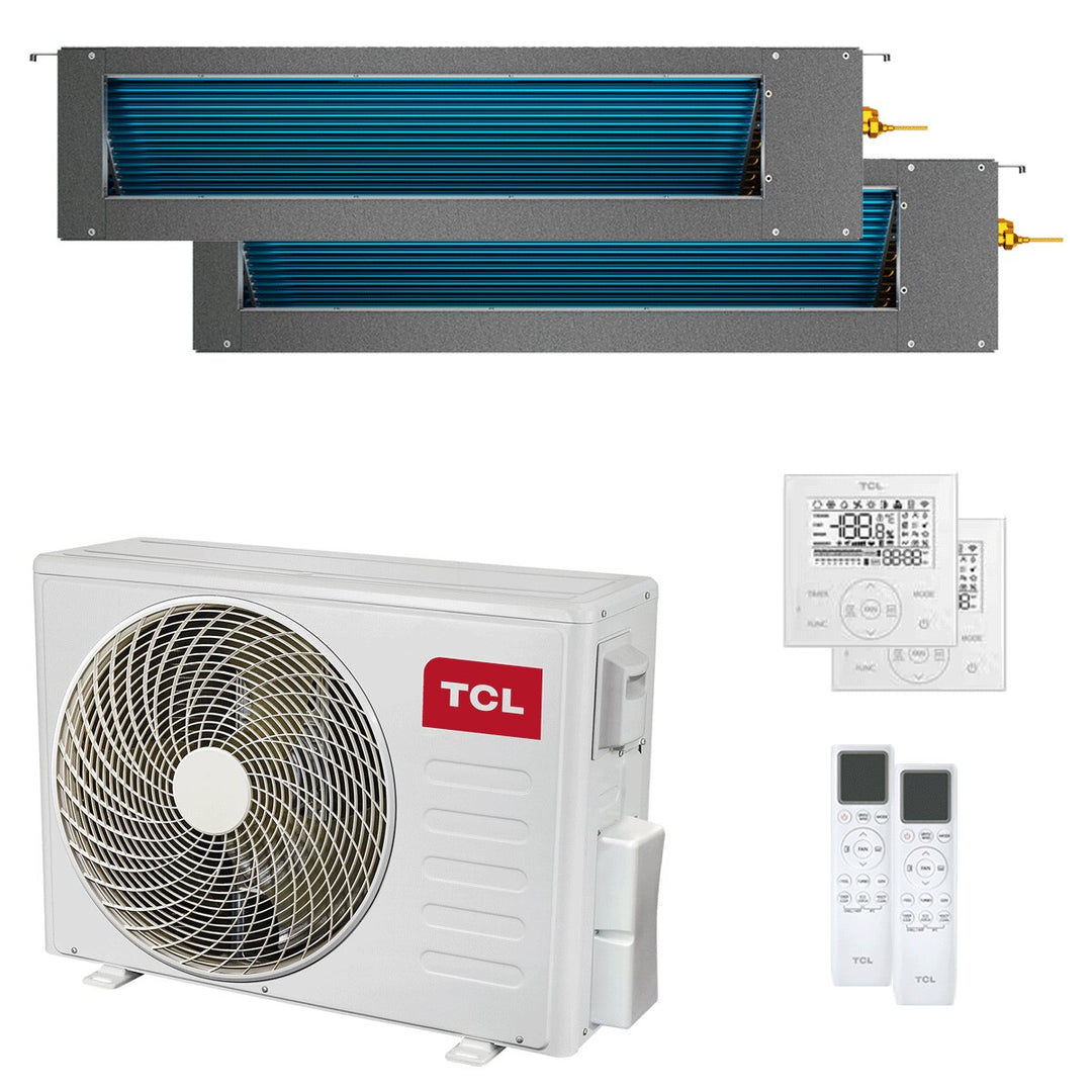 TCL Kanalgerät Serie D 9000+9000 BTU – Multisplit-Klimagerät (2x), 5,1/5,2 kW, R32, A++/A+, WLAN