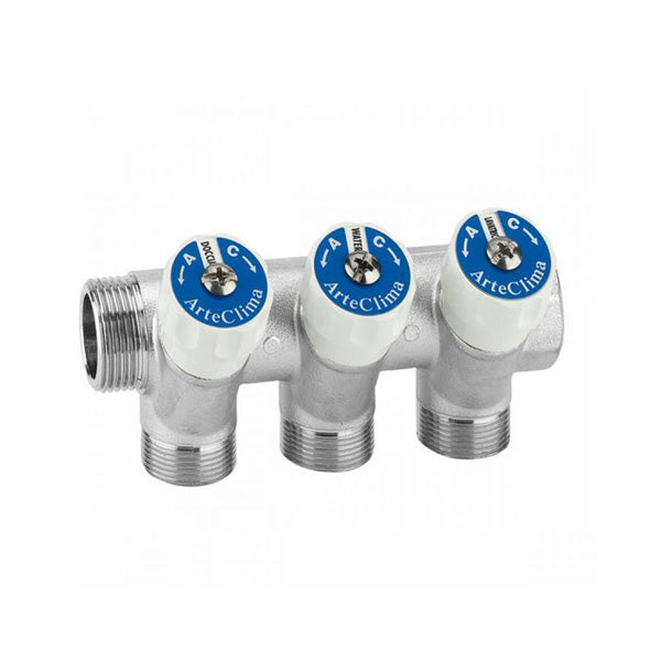 Arteclima Modularer 3-Wege-Kollektor mit manuellem Anschlag M/F 3/4" Code 639343