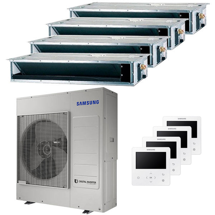 Samsung Kanalgerät 9000+12000+12000+12000 BTU – Multisplit-Klimagerät (4x), 9,1/10,75 kW, R32, A++/A+