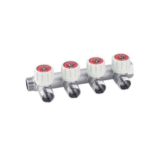 Arteclima Kollektor M/F mit 4 Ableitungen mit manuellen Anschlägen 3/4" Code AC640344