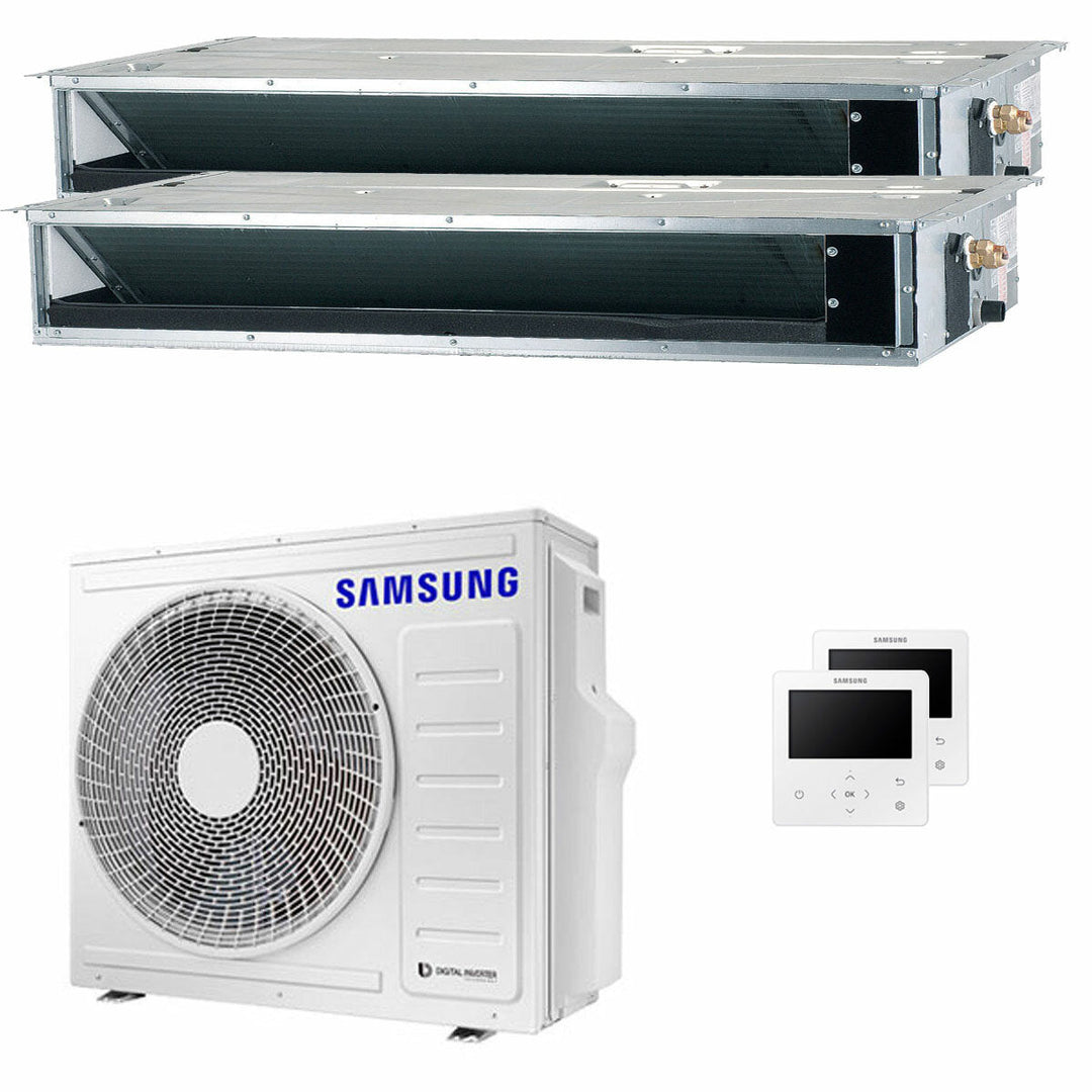 Samsung Kanalgerät 18000+18000 BTU – Multisplit-Klimagerät (2x), 7,66/8,5 kW, R32, A++/A+