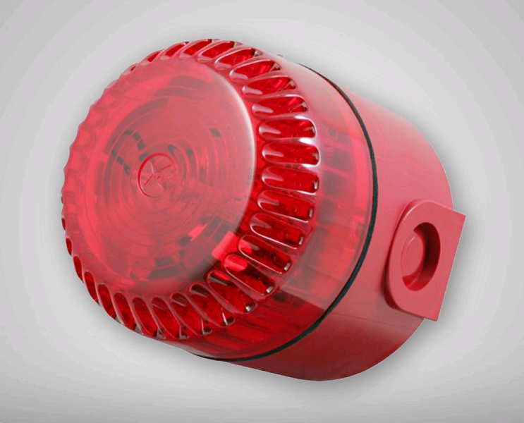 HONEYWELL Life Safety (Notifier) Blitz 24Vdc/10CD Solex-Linse, roter erhöhter Sockel. IP65