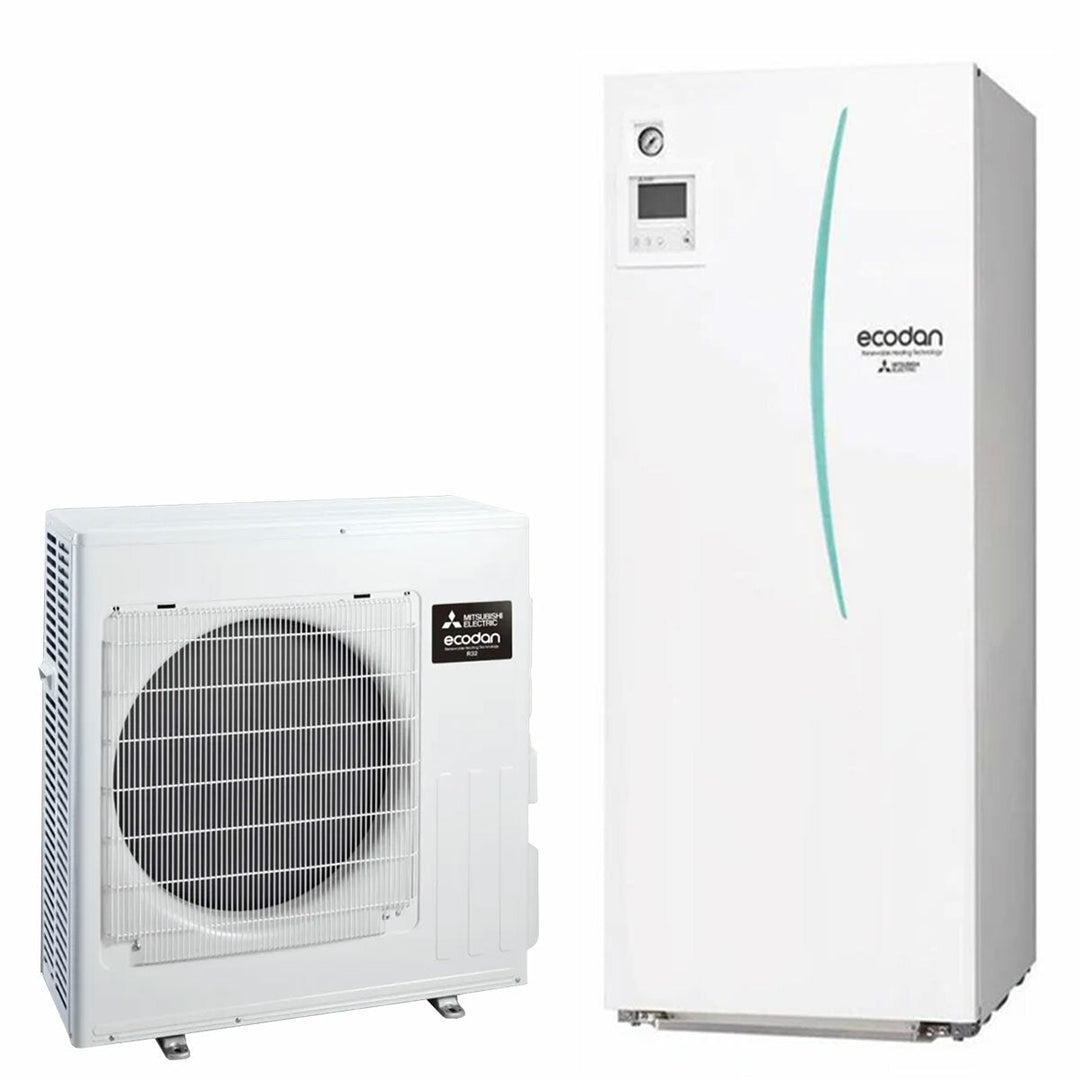 Mitsubishi Electric Ecodan – Luft-Wasser-Wärmepumpe (Split), 7,5 kW, R32, A++, Wechselstrom, Speicher 200 L