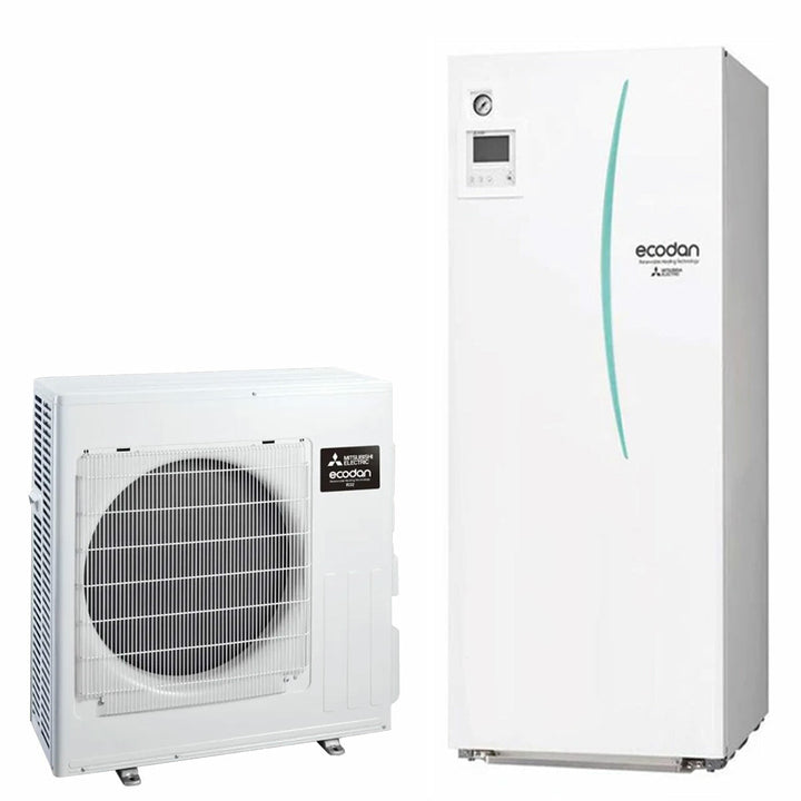 Mitsubishi Electric Ecodan – Luft-Wasser-Wärmepumpe (Split), 7,5 kW, R32, A++, Wechselstrom, Speicher 200 L