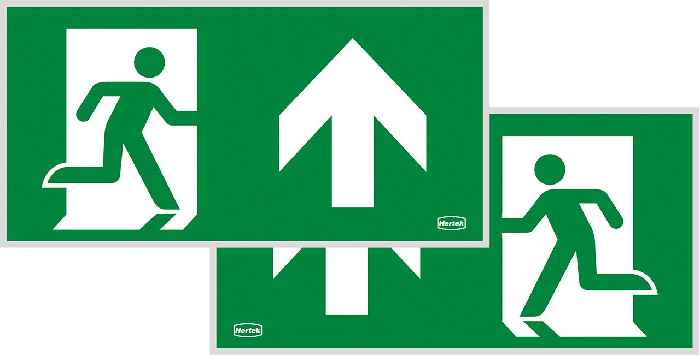 Hertek Multiled Serie 2 picto Fluchtweg geradeaus doppelt