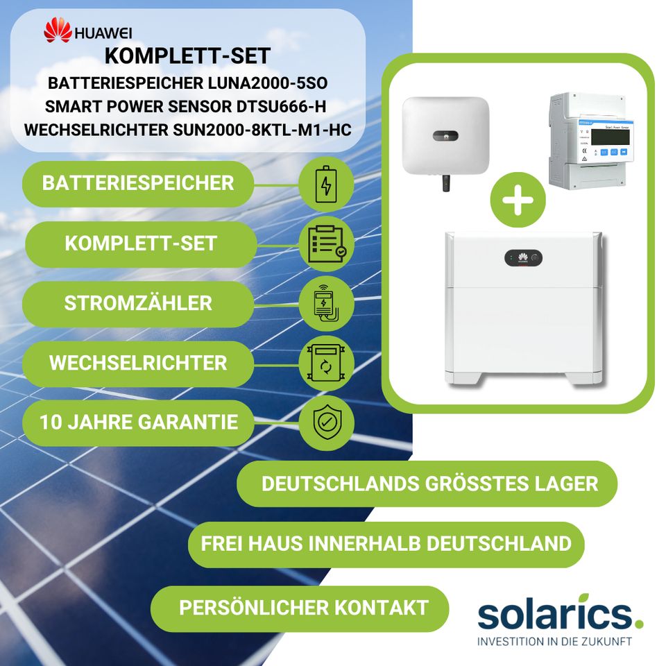 Huawei Komplett-SET LUNA2000-5-S0 + Wechselrichter + Stromzähler ...