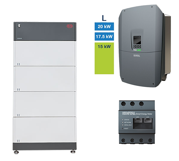 BYD + Kostal HV-System, 15,0-20 kW, 10,24 kWh nutzbar, 3-phasig, BYD HVS 10.2 + PLENTICORE L G3