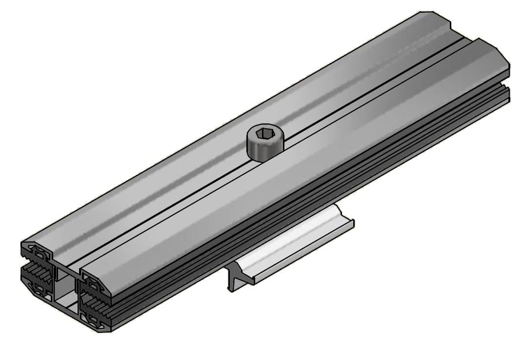 Van Der Valk Solar-Alu.-Klem Midden Voor Frameloze Panelen-L=200Mm Alu Profiel (721588)