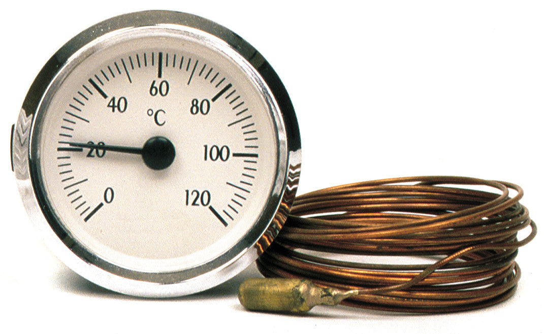 IMIT Kapillar-Fernthermometer,0 bis 120 °C, Kapillare 1000 mm, Ø 57 mm