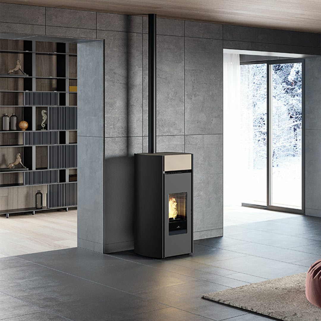 Edilkamin Myrna Q Plus cipria – Pelletofen, 12 kW, WLAN