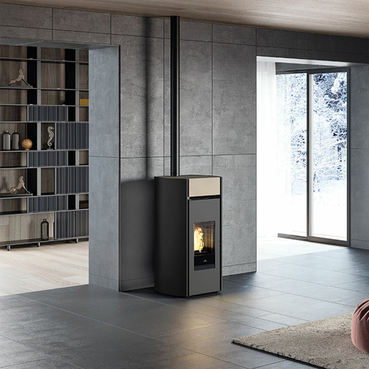 Edilkamin Myrna Q Plus cipria – Pelletofen, 12 kW, WLAN