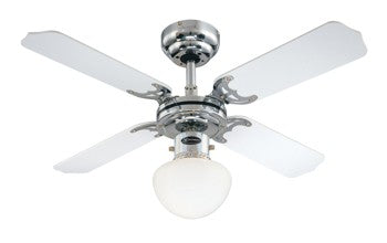 Westinghouse Portland Ambiance – Deckenventilator mit Licht, Flügel Schwarz/weiß, Ventilator Messing poliert