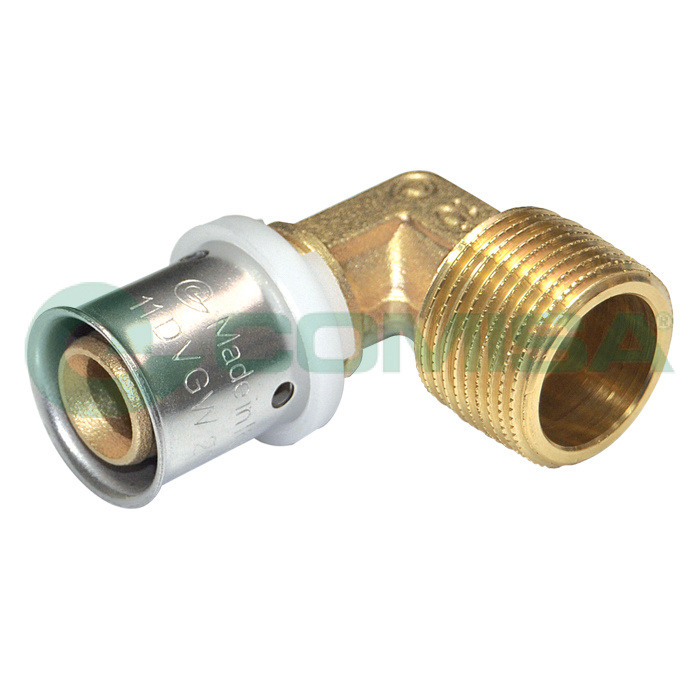 Comisa Presswinkel 90° 1/2" AG x Ø 20 mm, Wasser