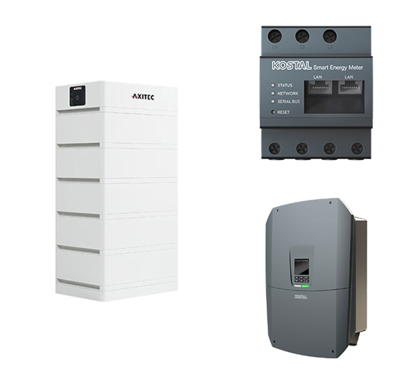 AXITEC + KOSTAL HV-System, 15,0-20,0 kW, 16,9 kWh nutzbar,3-phasig, AXIstorage Li SV1 16.9 + Plenticore L G3