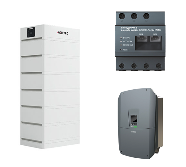 AXITEC + KOSTAL HV-System, 8,5-12,5 kW, 20,2 kWh nutzbar, 3-phasig, AXIstorage Li SV1 20.2 + Plenticore M G3