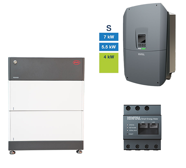 BYD + Kostal HV-System, 4,0-7,0 kW, 5,12 kWh nutzbar, 3-phasig, BYD HVS 5.1 + PLENTICORE S G3