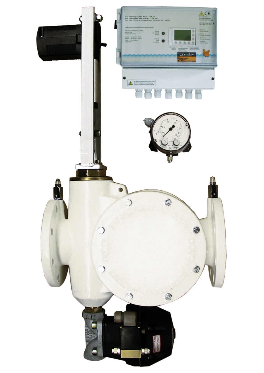 JUDO JRSF-HW-ATP DN 80 320 µm, Nenndurchfluss 48 m³/h, Rohranschluss Automatik-Rückspül-Schutzfilter