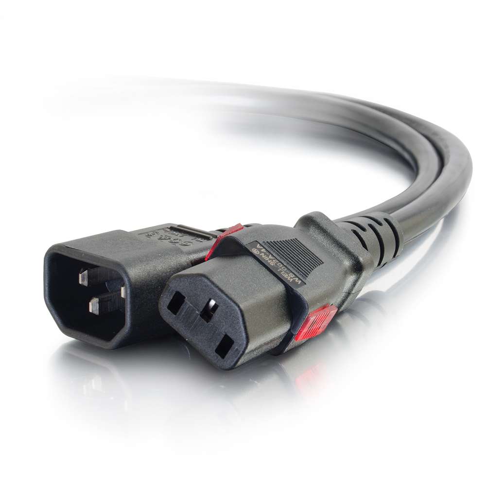 C2G 10ft Locking C14 bis C13 10A 250V Schwarz