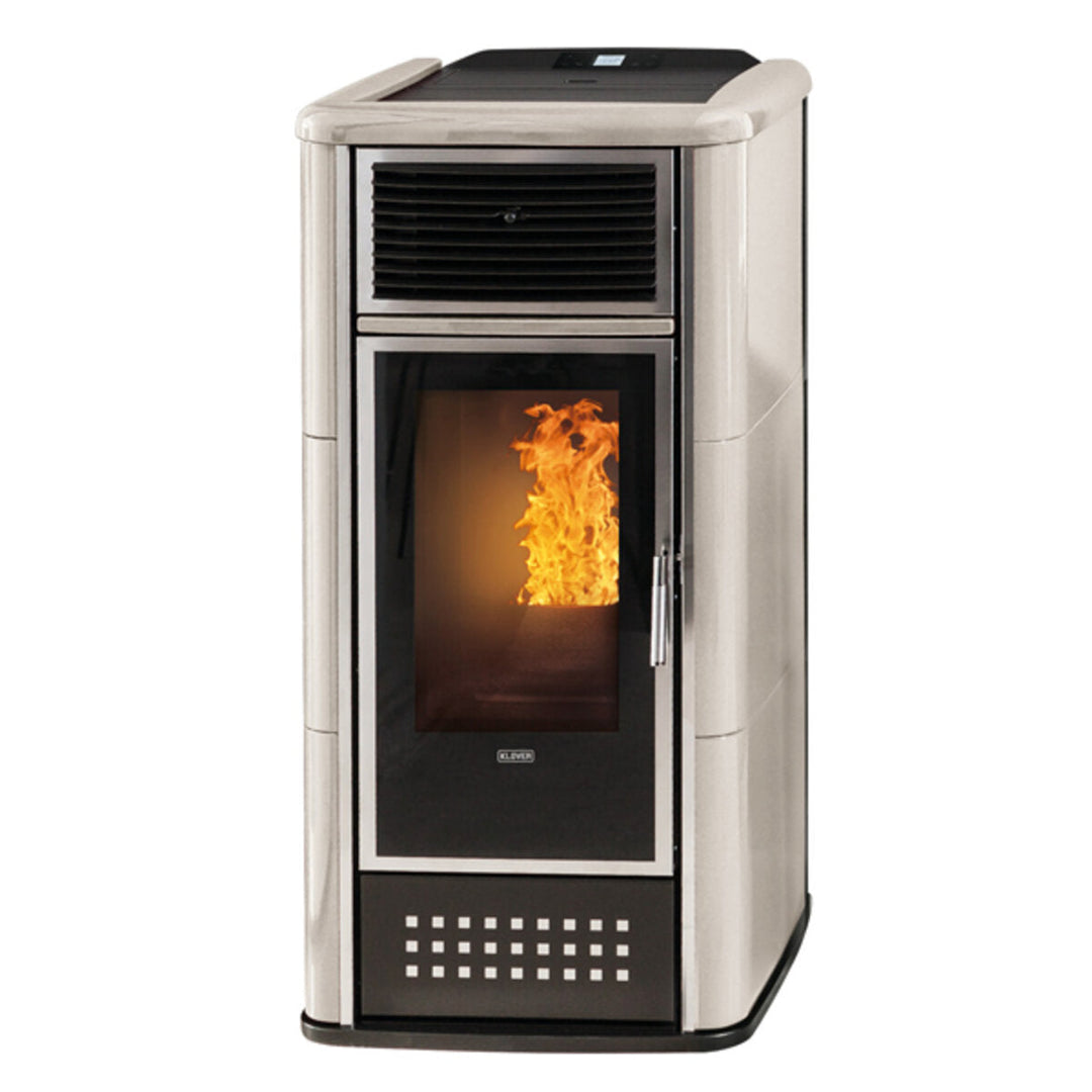 Klover Belvedere 28 – Pelletofen, 23,7 kW, Wasser+Luft, Elfenbein