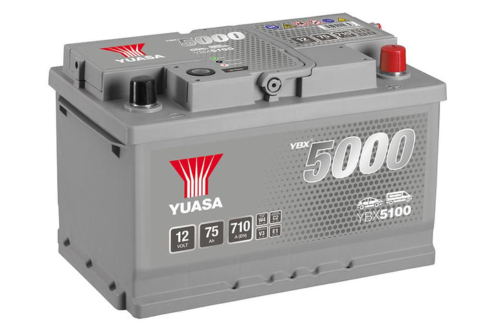 Yuasa Autobatterie YBX5100 12V 75Ah 710A (YBX5000 Serie)