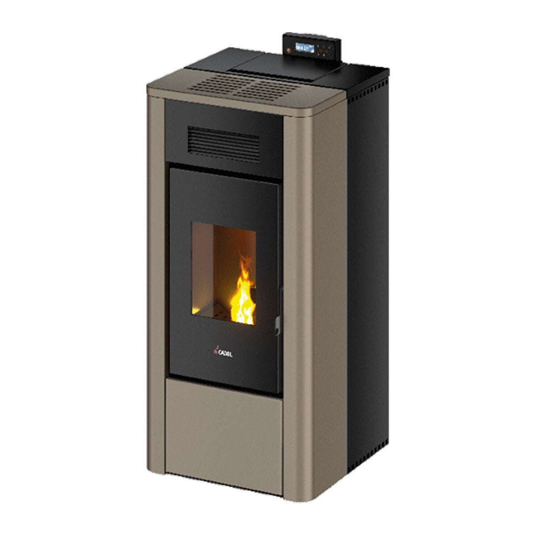 Cadel River 16 – Pelletofen (wasserführend), 16,1 kW, WLAN, Hellbronze