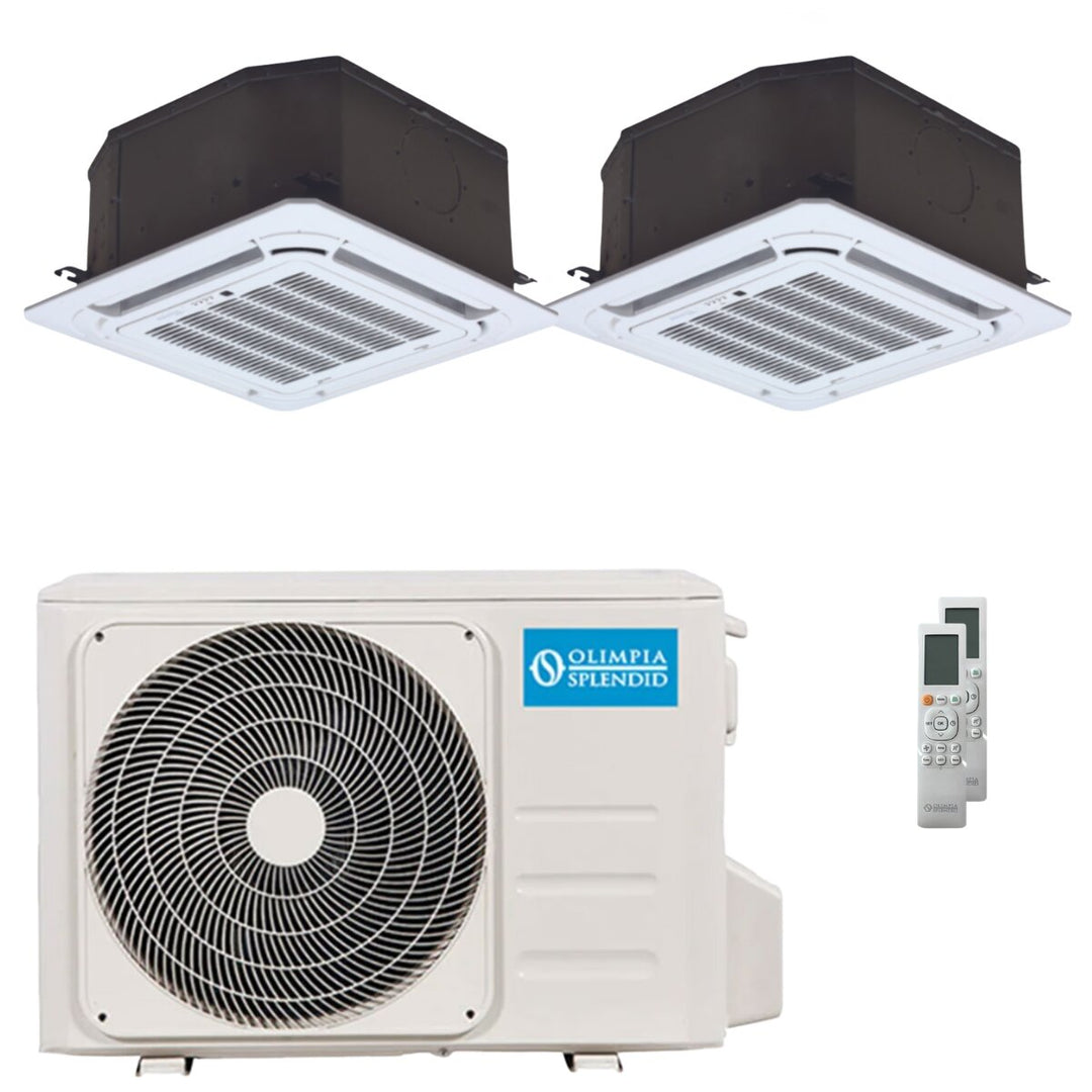 Olimpia Splendid Nexya S6 E Cassette 12000+12000 BTU – Multisplit-Klimagerät (2 Innengeräte), 6,17/6,4 kW, R32, A++/A
