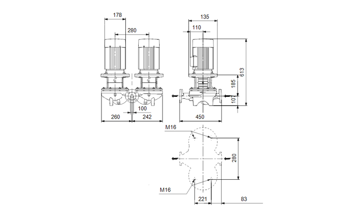 GRUNDFOS Einstufige Inlinepumpe TPD 100-120/2 AI-F-A-BQBE-IW1 Art. 99221877