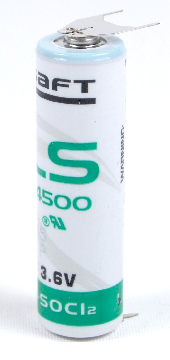 Saft Lithium Rundzelle LS14500 2PF mit 3,6 V und 2,6 Ah