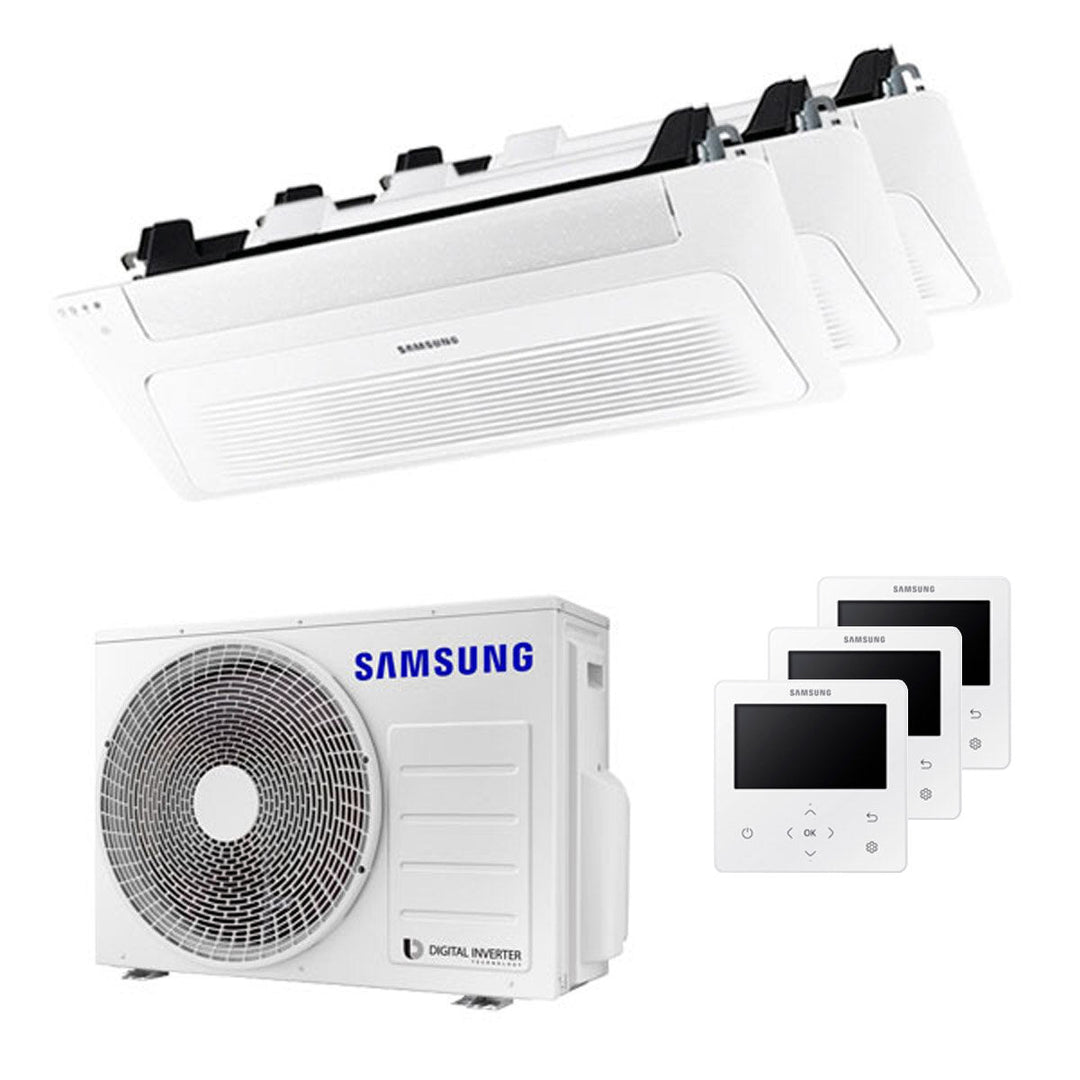 Samsung Kassettengerät WindFree 1 Weg 9000+9000+12000 BTU – Multisplit-Klimagerät (3x), 5,2/6,3 kW, R32, A+++/A+