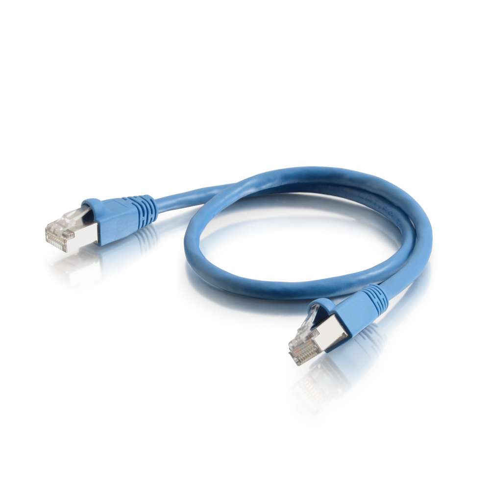 C2G 1m Cat6a Shielded Patch Blau