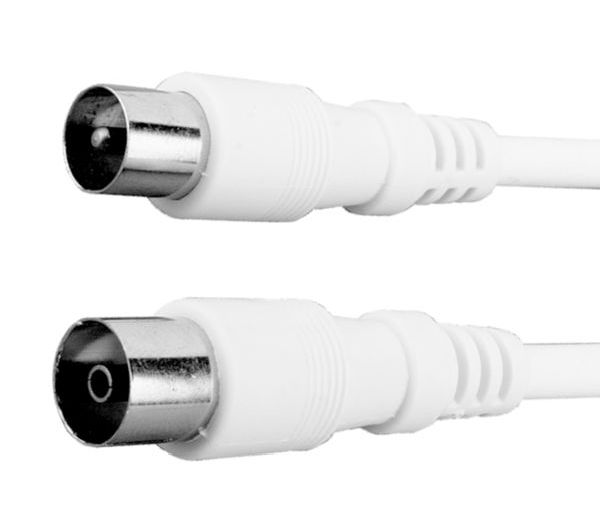 TELEVES Deutschland  Anschlusskabel 90dB TAK9050G 5m weiss IEC-Stecker/IEC-Buchse -Art. X2281
