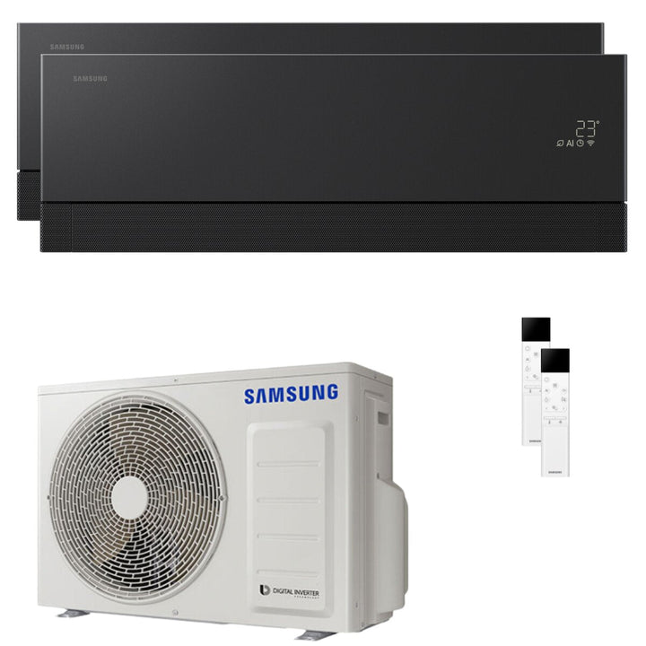Samsung WindFree Première 7000+12000 BTU – Multisplit-Klimagerät (2 Innengeräte), 4/4,2 kW, R32, A+++/A++, WLAN, Anthrazit (Soapstone Charcoal)