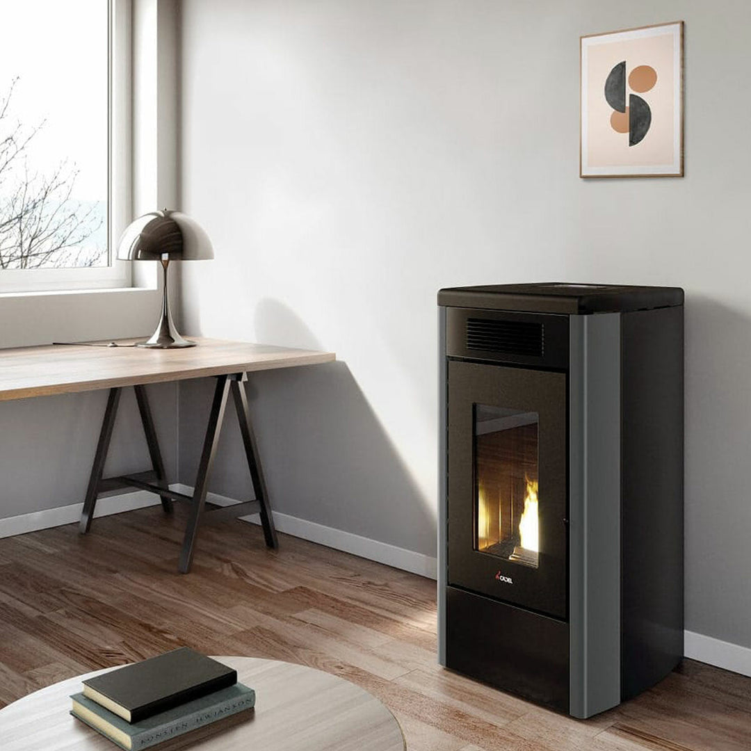 Cadel Atena Plus 14 luftgeführt, kanalisierbar – Pelletofen, 14 kW, WLAN, Anthrazit