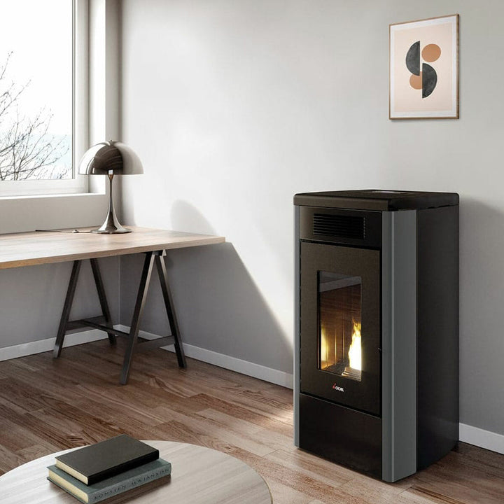 Cadel Atena Plus 14 luftgeführt, kanalisierbar – Pelletofen, 14 kW, WLAN, Anthrazit