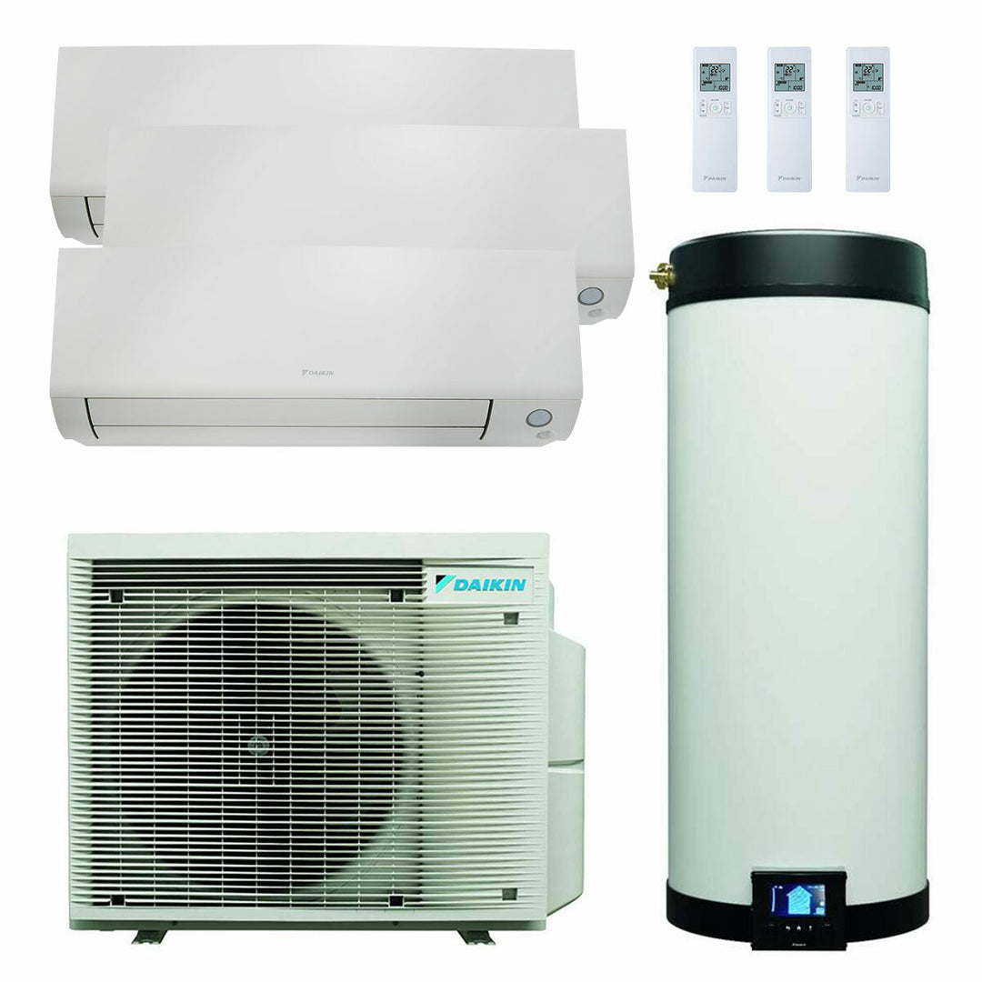 Daikin Multi+ Klimatisierungssystem und Warmwasser - Innengeräte Perfera All Seasons 9000+9000+12000 BTU Speicher 90L – Multisplit-Klimagerät (3