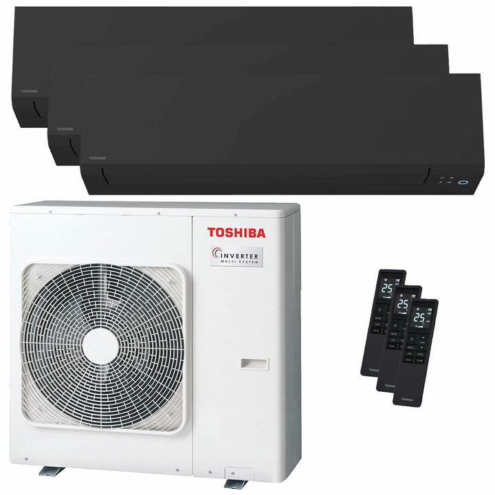 Toshiba SHORAI Edge Black 5000+7000+18000 BTU – Multisplit-Klimagerät (3 Innengeräte), 7/8,7 kW, R32, A+++/A++, WLAN