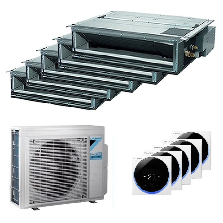 Daikin Kanalgerät Mini Sky FDXM-F9 9000+9000+12000+12000+12000 BTU – Multisplit-Klimagerät (5x), 9/10 kW, R32, A++/A++