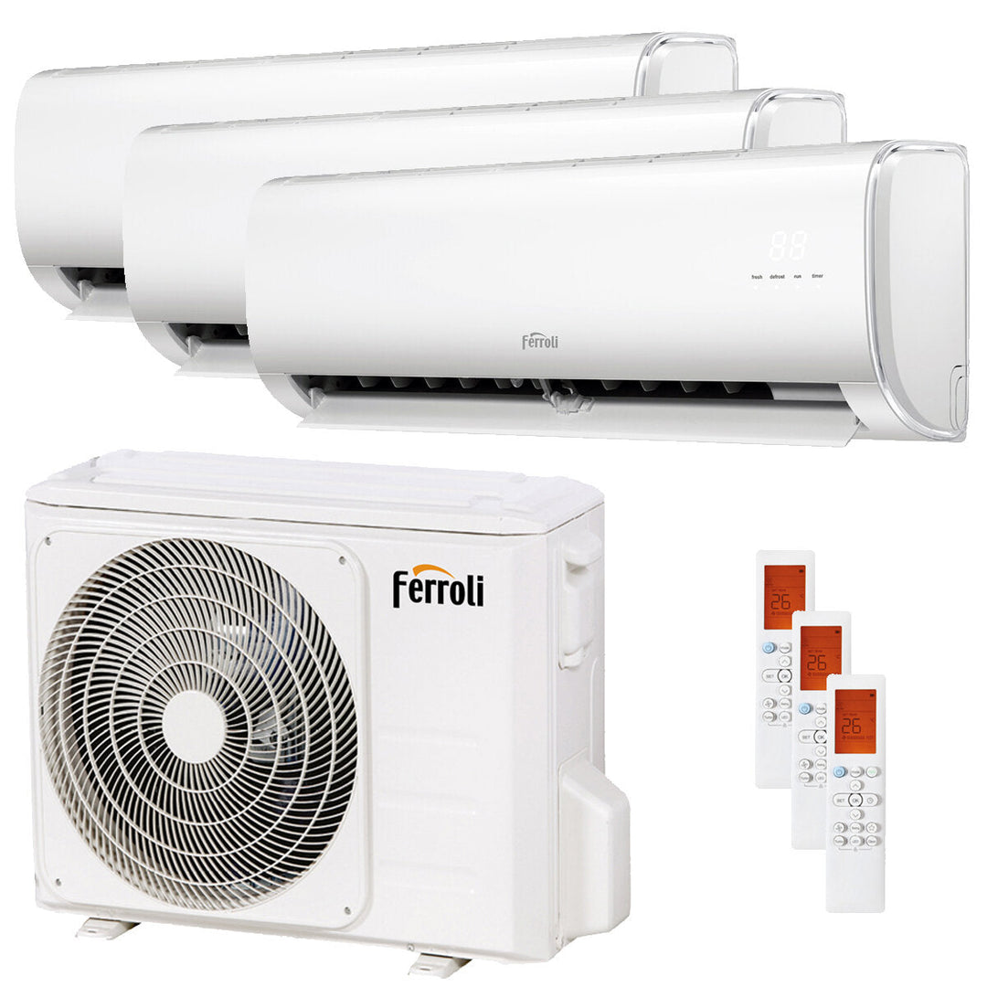 Ferroli Giada 9000+9000+18000 BTU – Multisplit-Klimagerät (3 Innengeräte), 7,8/8,6 kW, R32, A++/A, WLAN