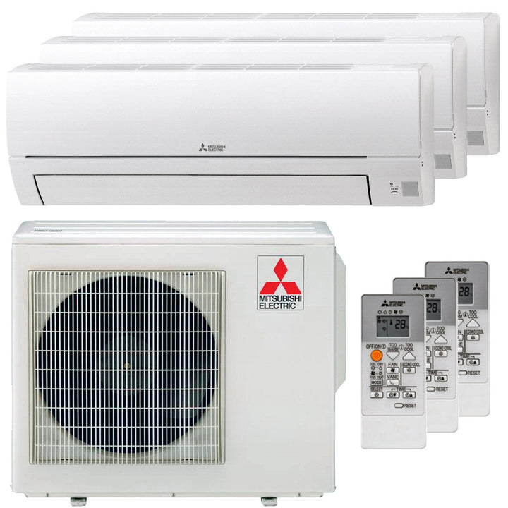 Mitsubishi Electric MSZ-HR 9000+9000+12000 BTU – Multisplit-Klimagerät (3 Innengeräte), 5/6 kW, R32, A++/A+