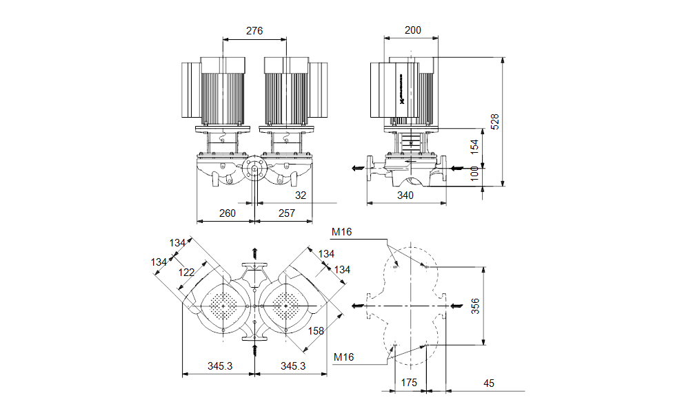 GRUNDFOS Einstufige Inlinepumpe TPED 32-320/2 S-A-F-A-BQQE-IWB Art. 99133593