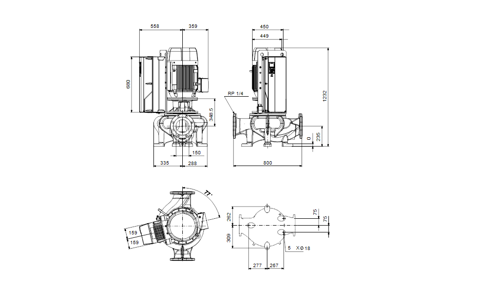 GRUNDFOS Einstufige Inlinepumpe TPE 150-390/4 NC-A-F-A-BQQE-SW3 Art. 99473949