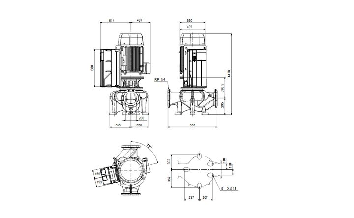 GRUNDFOS Einstufige Inlinepumpe TPE 200-320/4 NC-A-F-A-BQQE-UW3 Art. 99473956